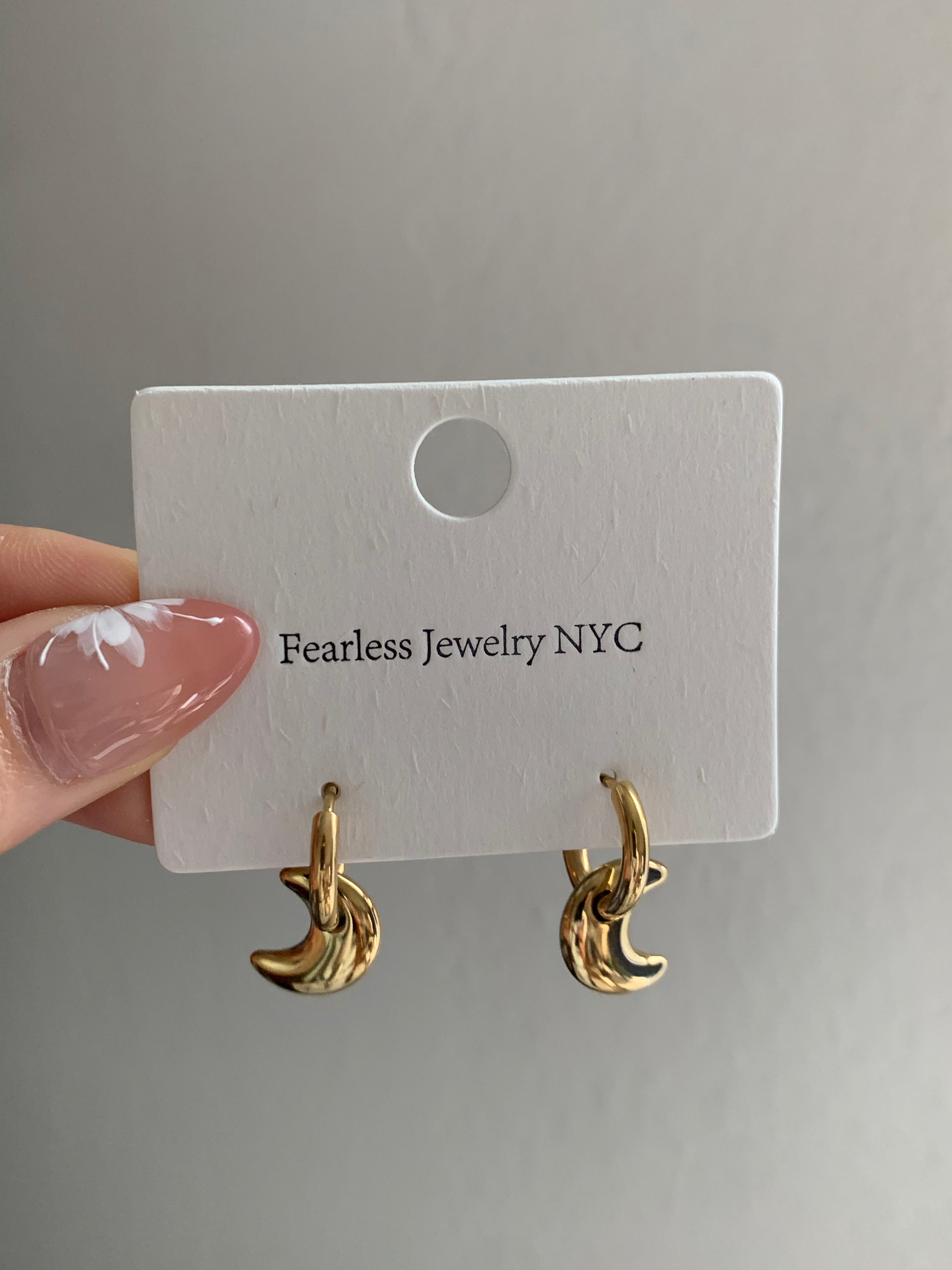 Moon Hoop Earrings – Fearless Jewelry NYC