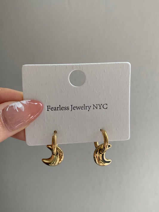 Moon Hoop Earrings