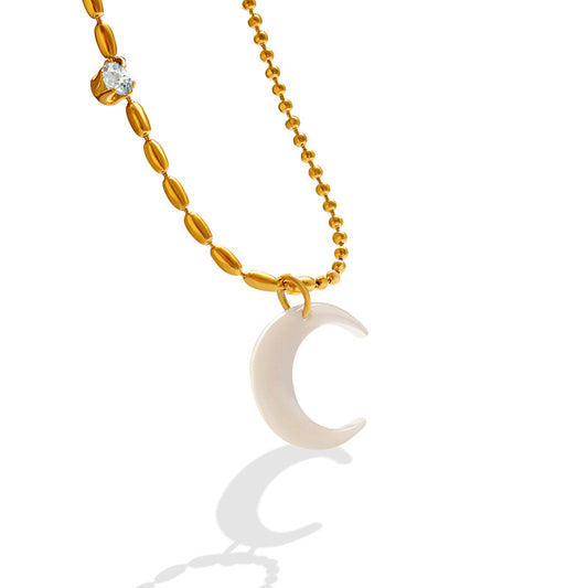 Mother of Pearl Crescent Moon Necklace