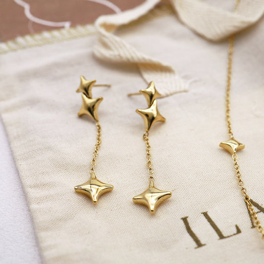 Dangle Starry Necklace and Earrings Set