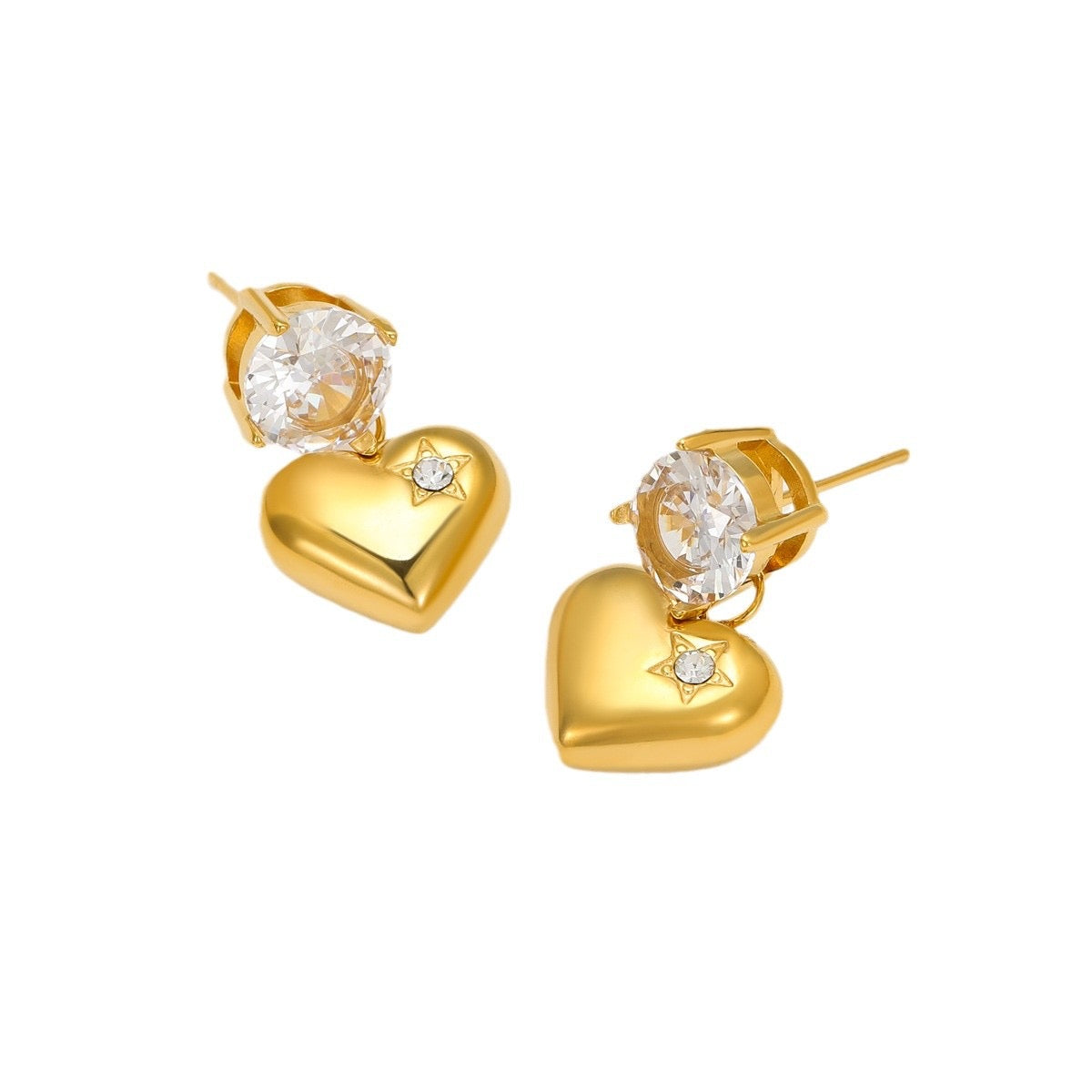Heart Charm Gemstone Earrings