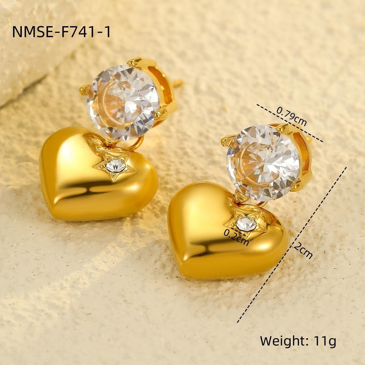 Heart Charm Gemstone Earrings