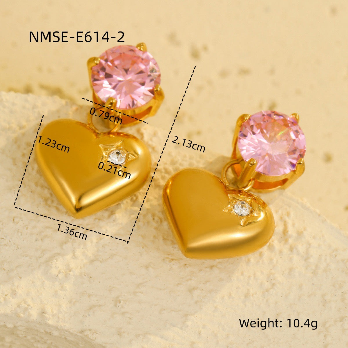 Heart Charm Gemstone Earrings