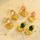 Heart Charm Gemstone Earrings