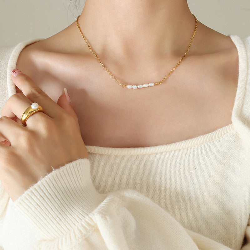 Freshwater Pearl Bar Necklace