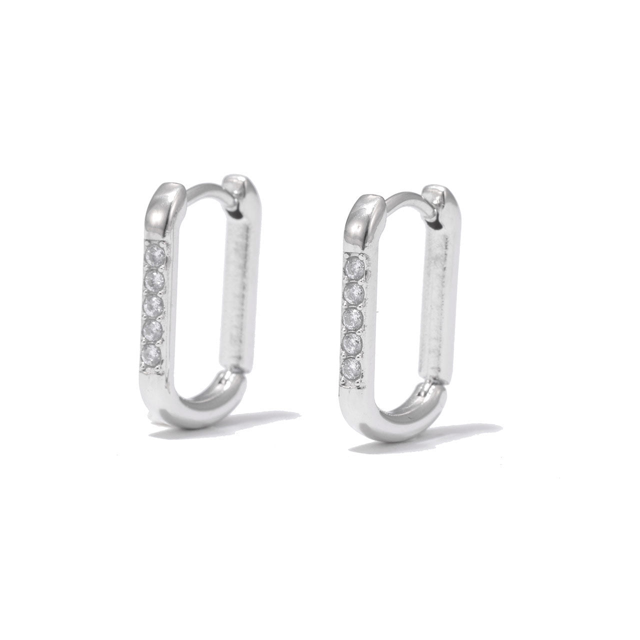 Square Hoops with Gem