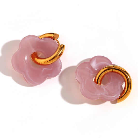 Floral Hoop Earrings