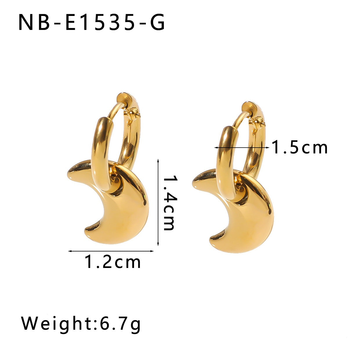 Moon Hoop Earrings – Fearless Jewelry NYC