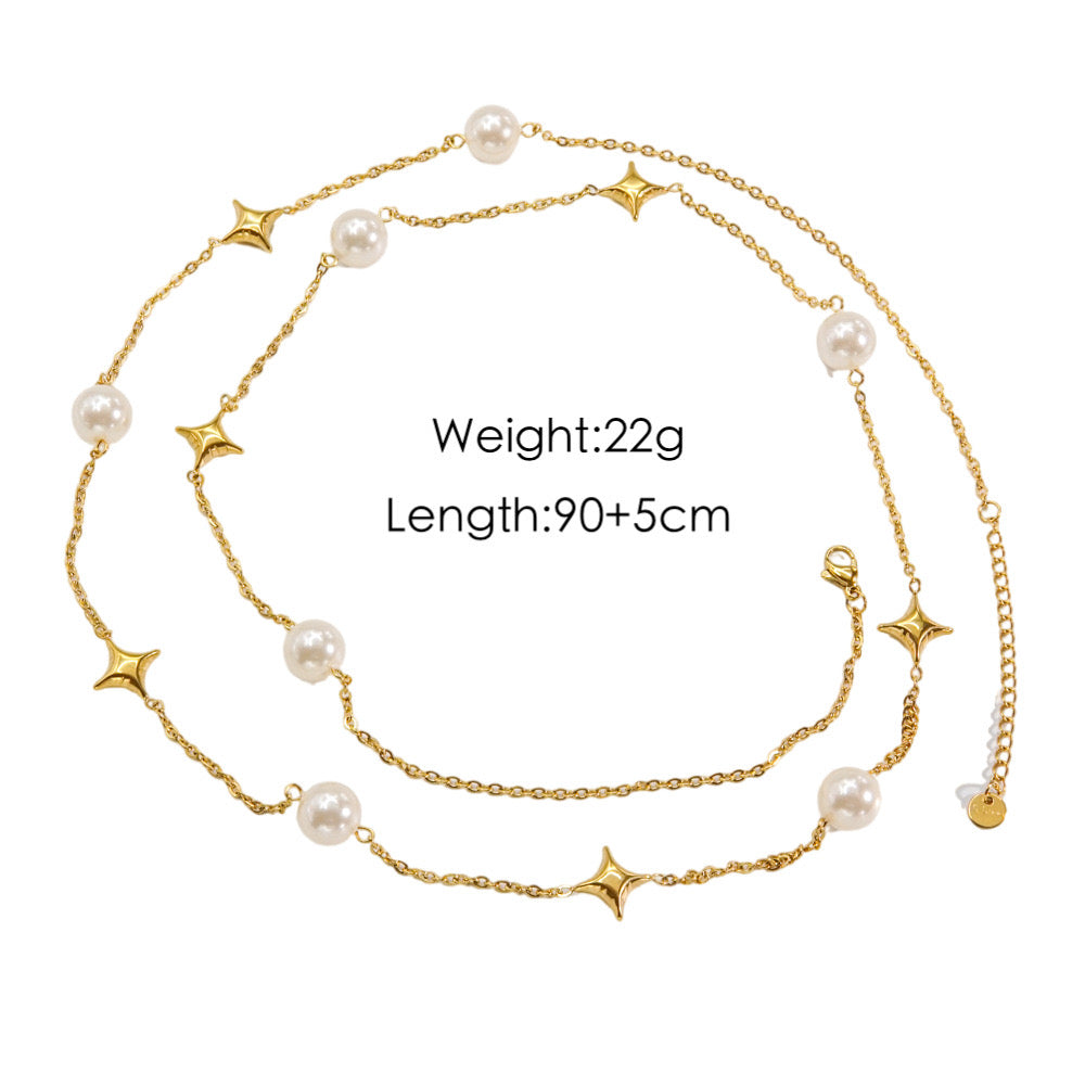 Celestial Pearl Star Necklace