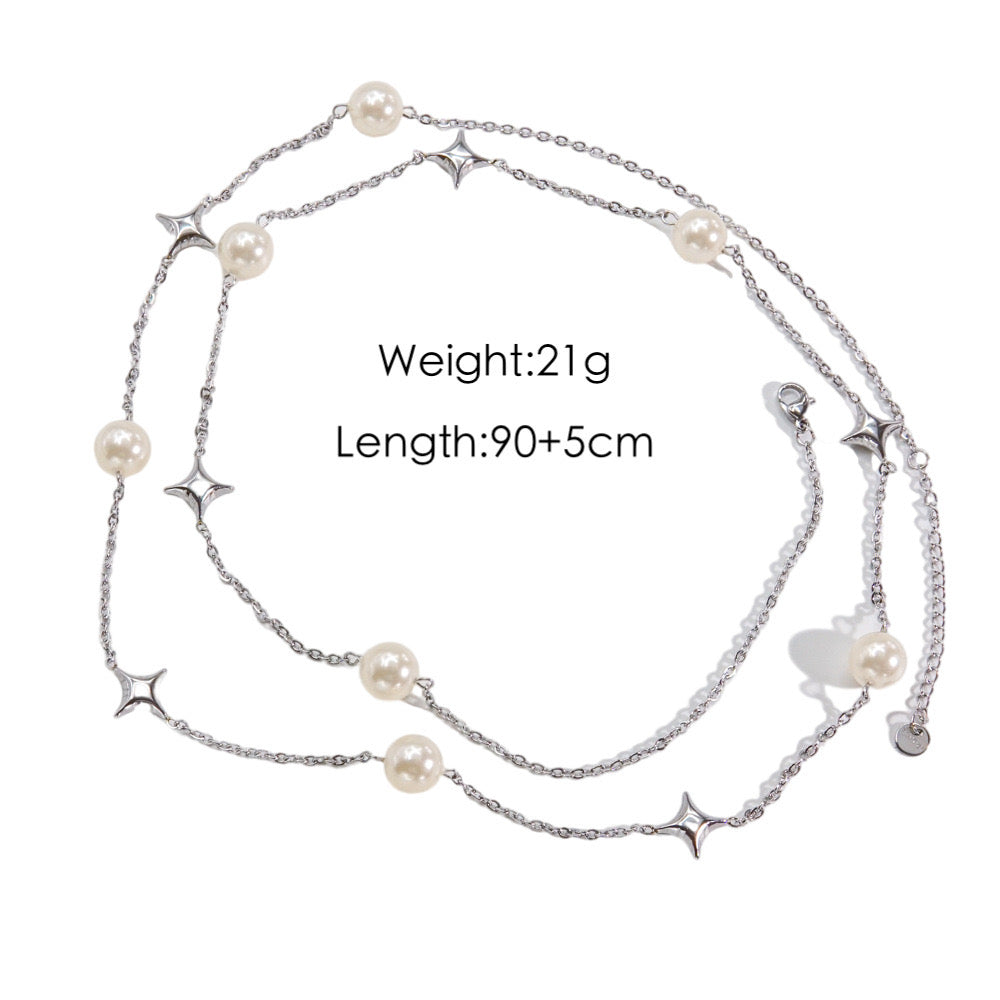 Celestial Pearl Star Necklace