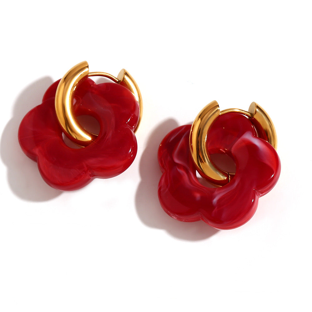 Floral Hoop Earrings