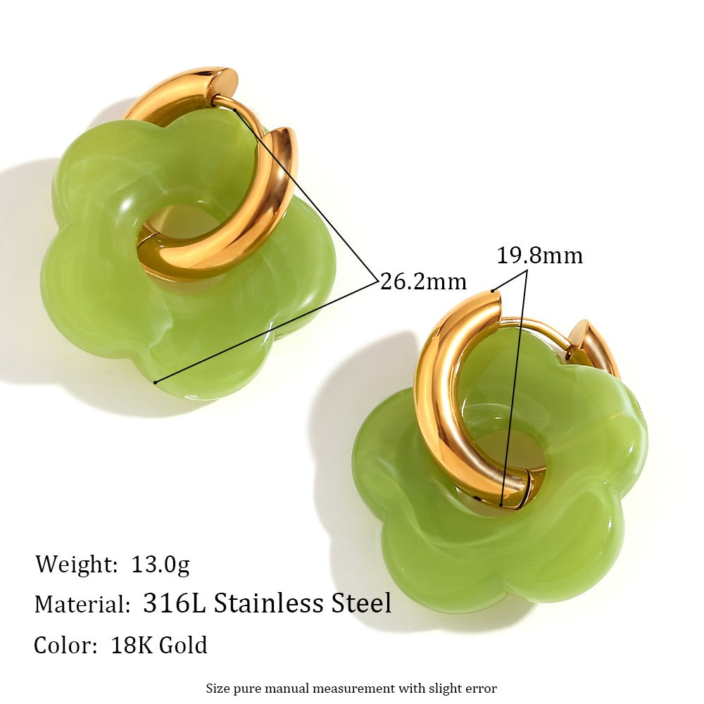 Floral Hoop Earrings