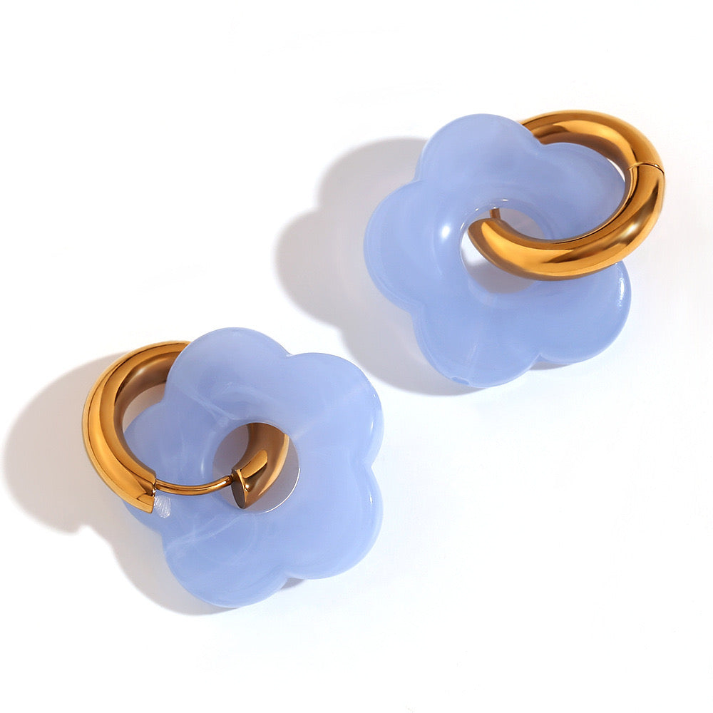 Floral Hoop Earrings