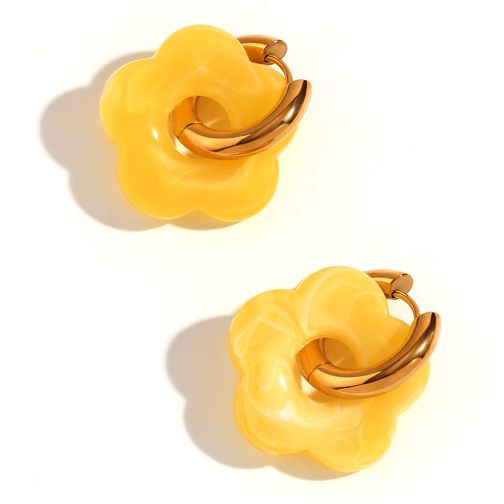 Floral Hoop Earrings